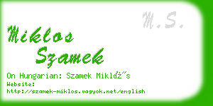 miklos szamek business card